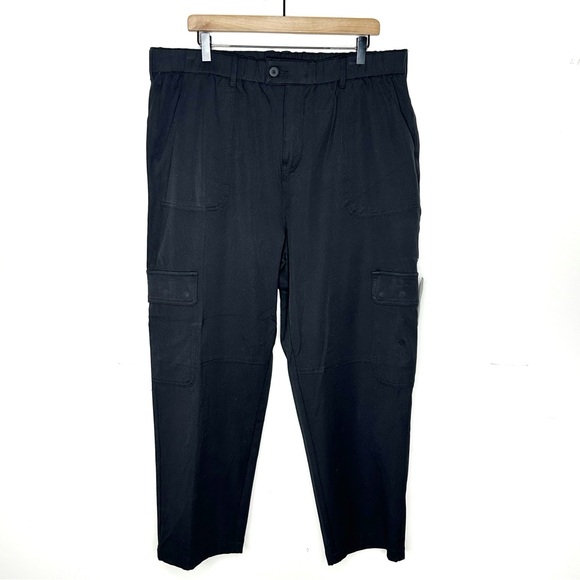 Universal Standard Karlee Stretch Cotton Twill Cargo Pants Black Size 18-20 NWT - Picture 2 of 11
